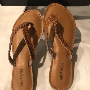 Nine West leather flip flops